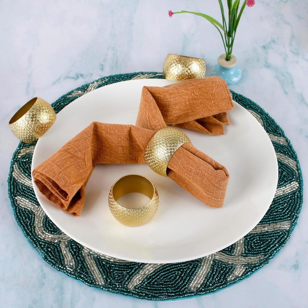 12Pack Gold Metal Napkin Buckle Table Decorative Napkin Ring For Wedding Holiday Christmas
