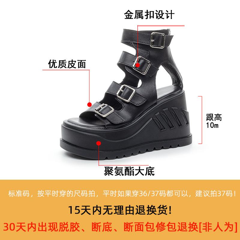 Summer New Roman Style Platform Sandals 2025 New Women's Niche Design Open-toe Buckle Sandals Tide
