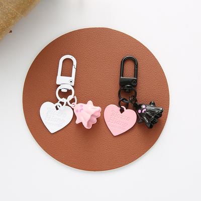 Halloween Cute Ghost Key Chain Cartoon Doll Pendant Love Key Ring Backpack Charms Car Decoration Bag Accessories