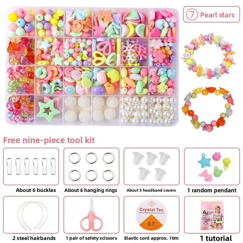 Children Bead Crafting Set Colorful Plastic Materials Handmade Accessories Gift