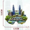 Malaysia Fridge Stickers Kuala Lumpur Travel Souvenirs Hibiscus Flowers Petronas Twin Towers Fridge Magnets Wedding Gifts