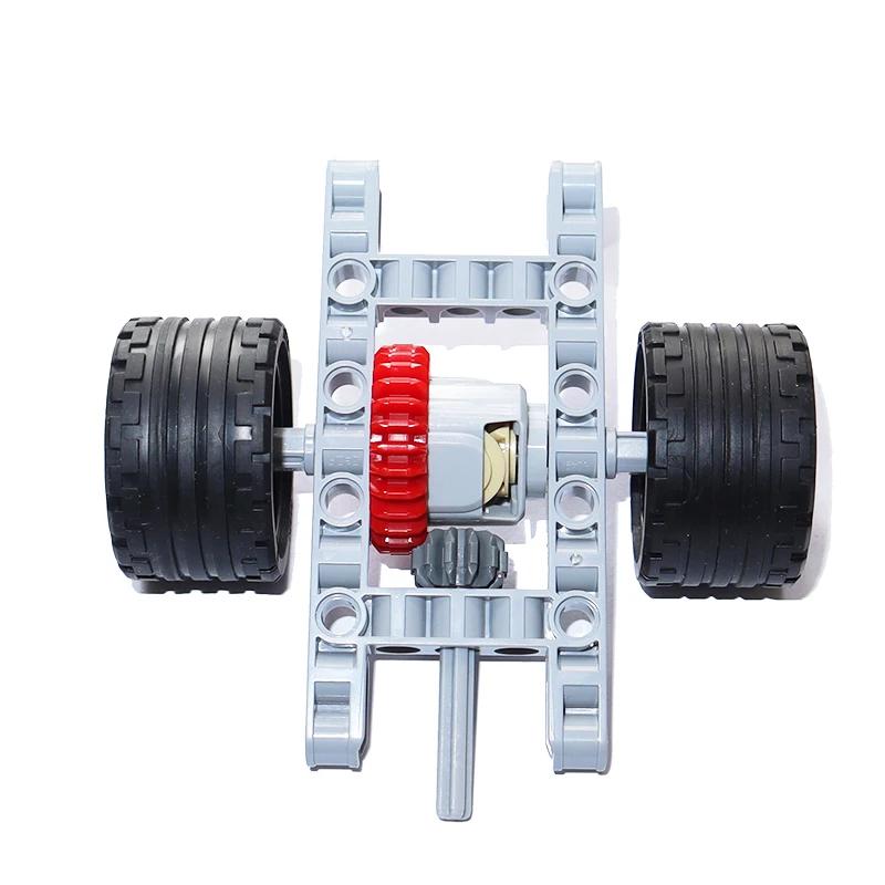 Non-Toxic Building Blocks Drive Car Front Back Suspension Steering System Differential Gears Self-Locking Bricks Moc Technical Parts