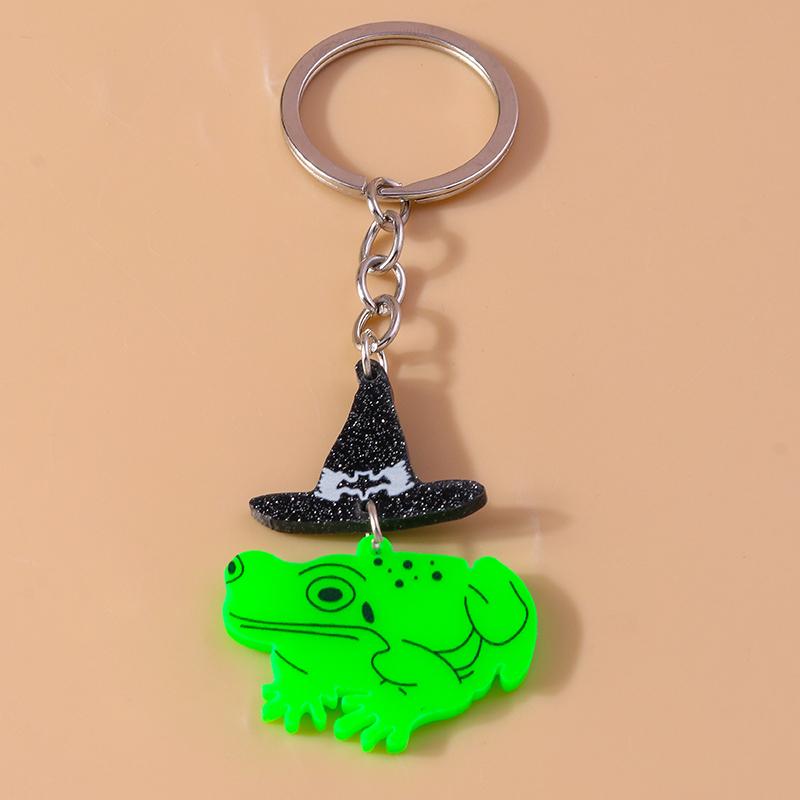 Lovely Acrylic Frog Keychain Men Women Animal Keyring Pendants for Car Key Holder Handbag Decor Handmade Jewelry Gifts