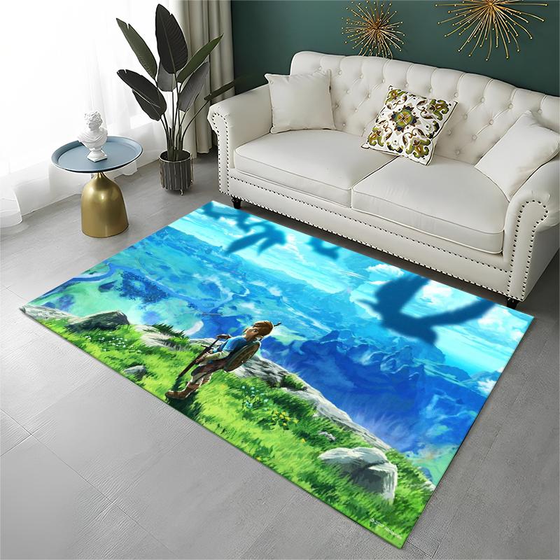 

Классическая игра Z-Zelda Мультяшный Линк Ковер Коврик для Игровой Комнаты Спальни Гостиной Дивана Домашнего Декора, Ковер для Детской Зоны Нескользящий Коврик для Пола 40x60cm