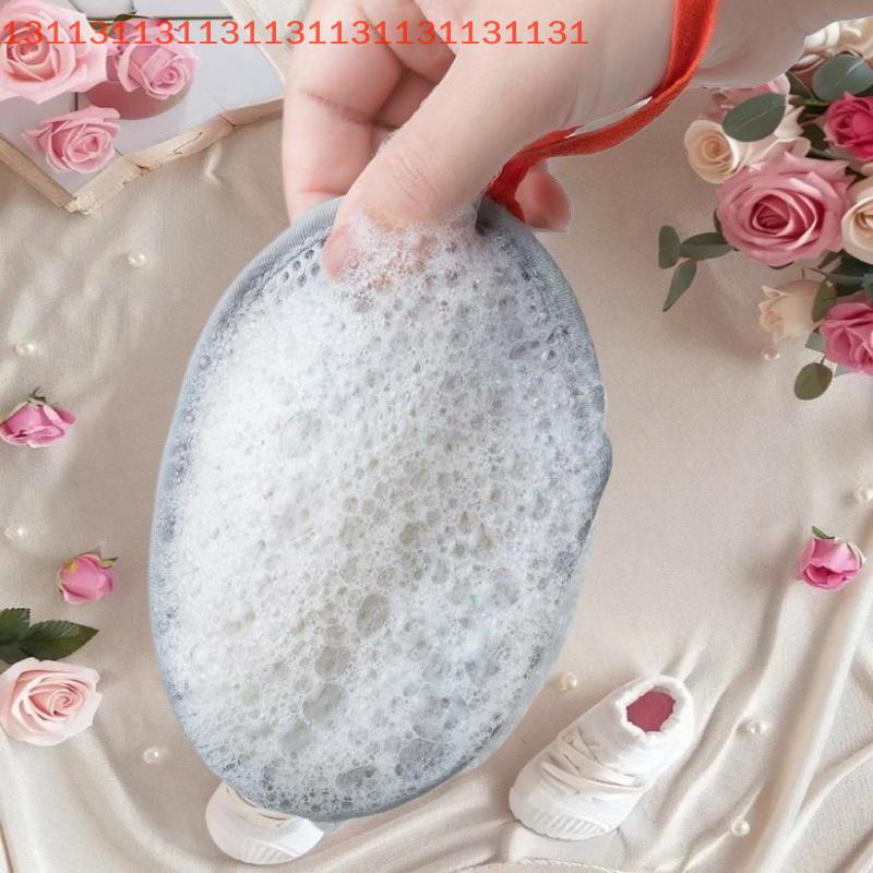 Bath Cleansing Foaming Net With Lanyard Double-Sided Oval Soap Bag Body Exfoliating Scrubber Sponges Bathroom Mesh Soap Pocket