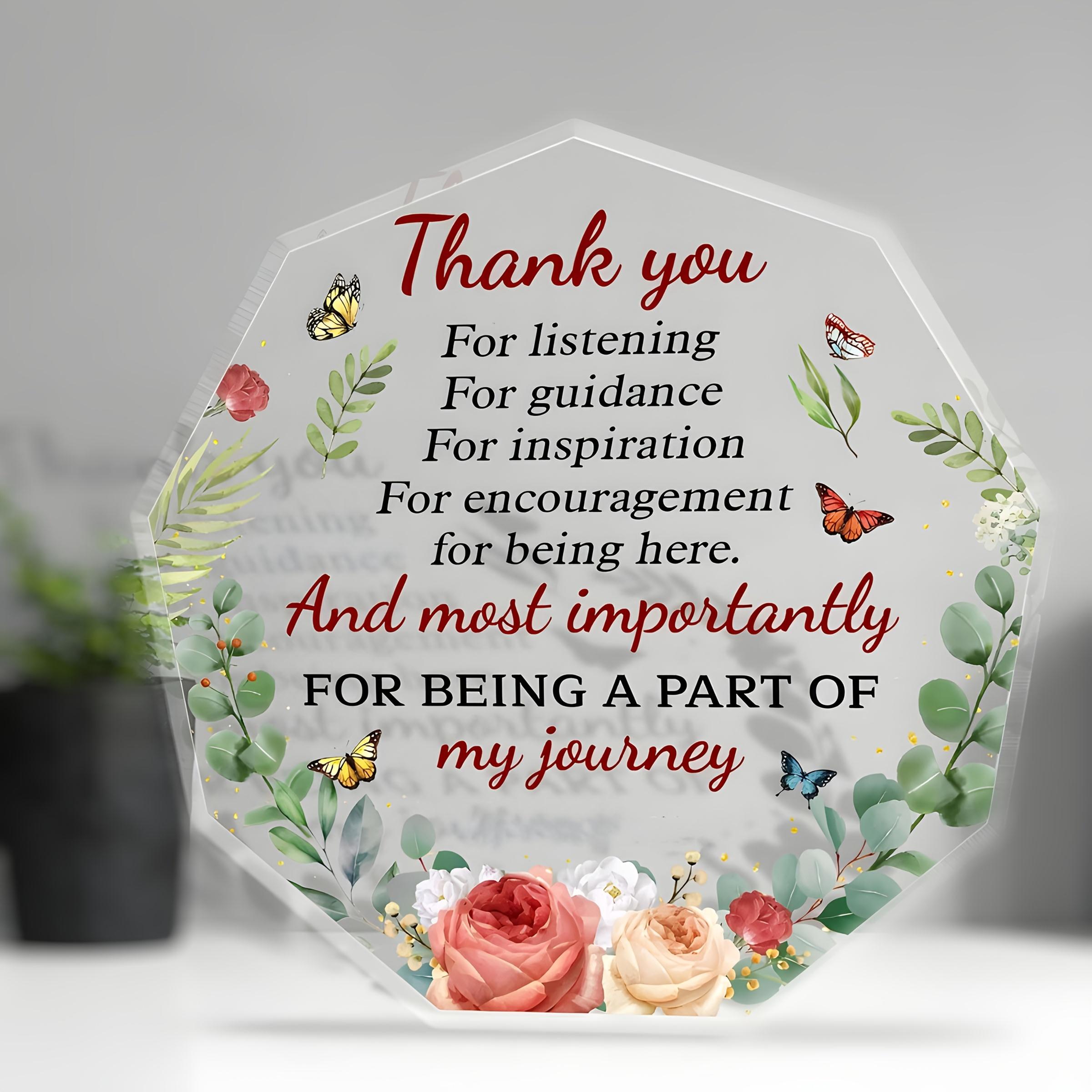 1pc Modern Acrylic Thank You Sign - Irregular 3D Floral Design with Golden Accents, Battery-Free Desk Decor for Men & Women, Ideal for Gifts from 10*10cm