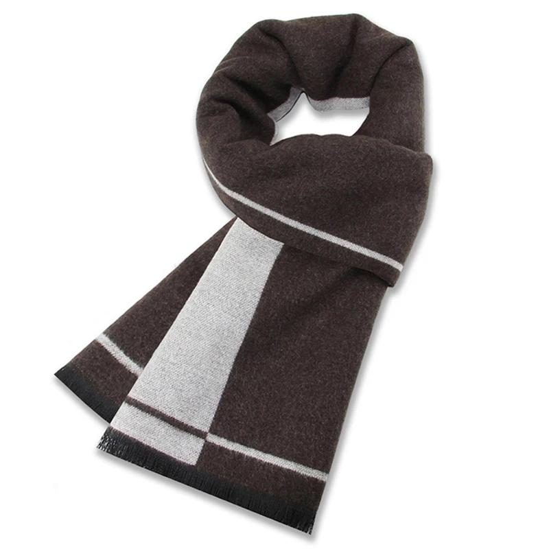 Luxury Scarf Man Winter Warm Wool Scarf for Men Cashmere Scarves Casual Plaid Male Long Pashmina Outdoor Shawls Man Muffler Gift