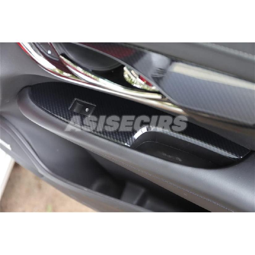 Carbon Fiber Look Interior Car Door Armrest Window Lift Switch Button Panel Trim Cover for Cadillac ATS 2013-2019 ABS Plastic Window Lift Panel Trim