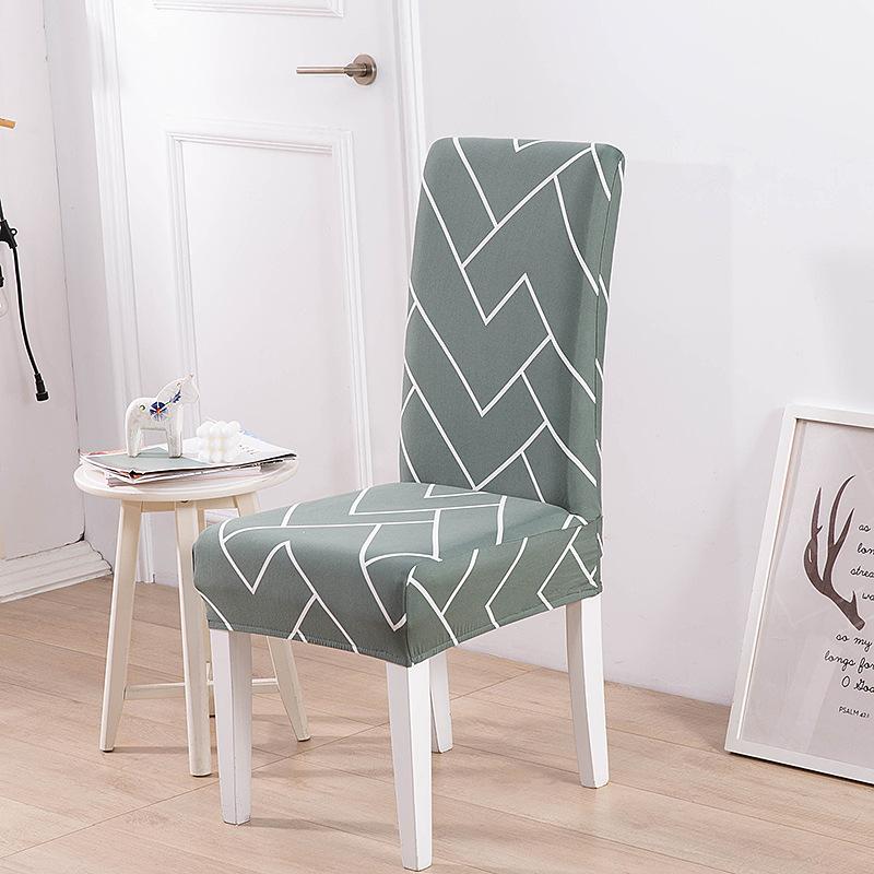 New Color High Gram Heavy Printing Elastic Backrest Integrated Chair Cover Household Hotel Anti-Fouling Dining Table Chair Cover
