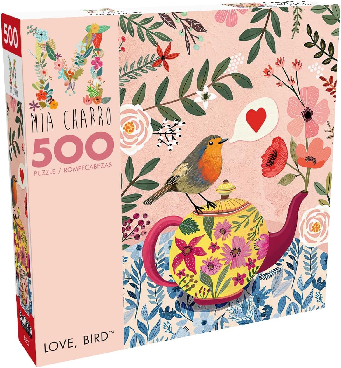 Buffalo Games - Mia Charo - Love, Birds - 500-piece Jigsaw Puzzle for Adults, Challenging Puzzle, Perfect for Game Nights - Completed Puzzle Size: 21.