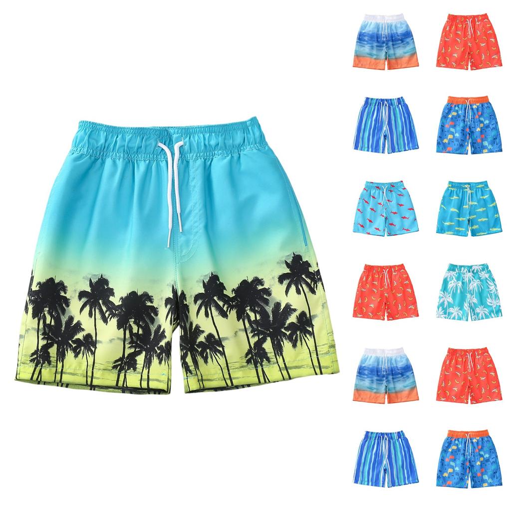 Boys' Swim Trunks - Mesh Lined Drawstring Beach Shorts