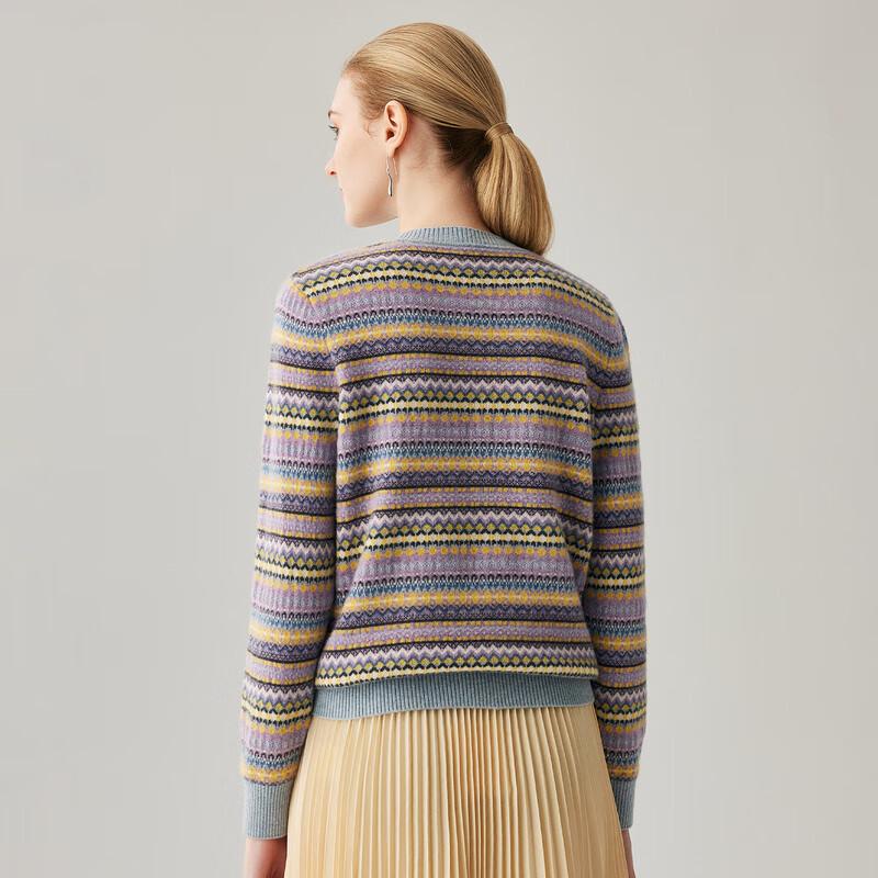 Zhaojun Women's Retro Fair Isle Cashmere Pullover