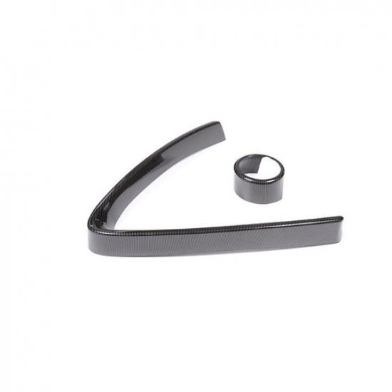 ABS Carbon Front Center Grille V Shape Cover Trim For Alfa Romeo Stelvio 2017-21