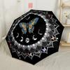 Colorful Butterfly Stained Glass Portable Automatic Umbrella with 8-Rib Lightweight All-Season Travel Fashion Lovers Perfect Gift for Women/Men