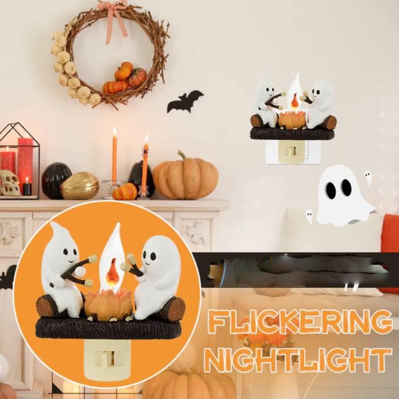 Ghost Campfire Flickering Nightlight Modern Minimalist Halloween Decor For Spooky Atmosphere