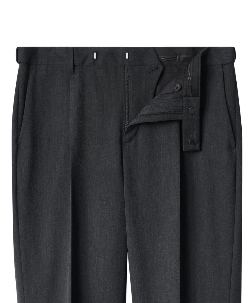 MUSINSA STANDARD Lightweight Loose Tapered Hidden Banding Crop Slacks [Charcoal Gray]