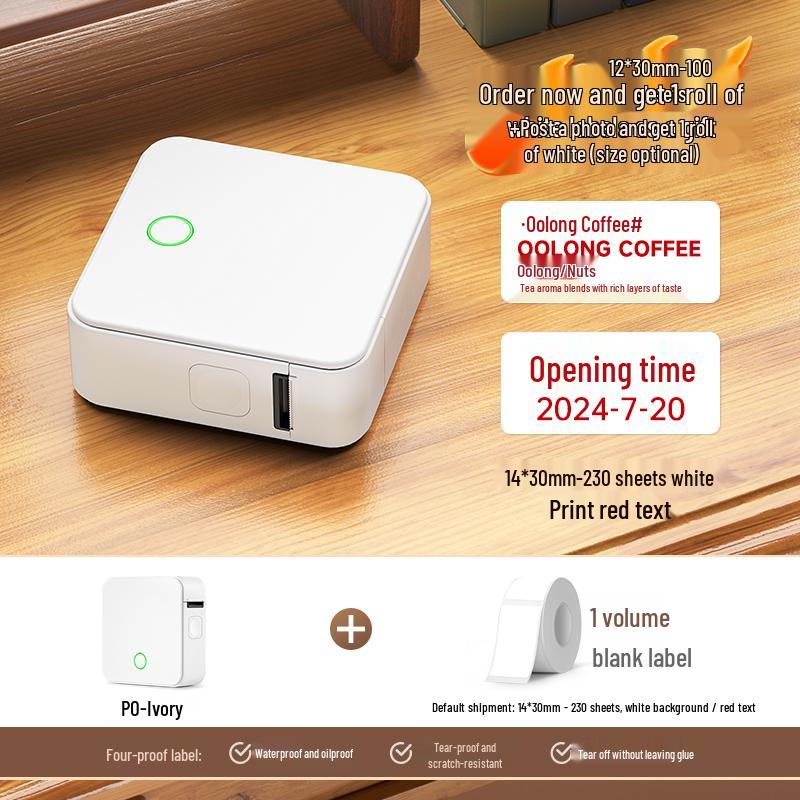 2P80 Portable Bluetooth Label Printer: Handheld, Self-Adhesive, Transparent Stickers