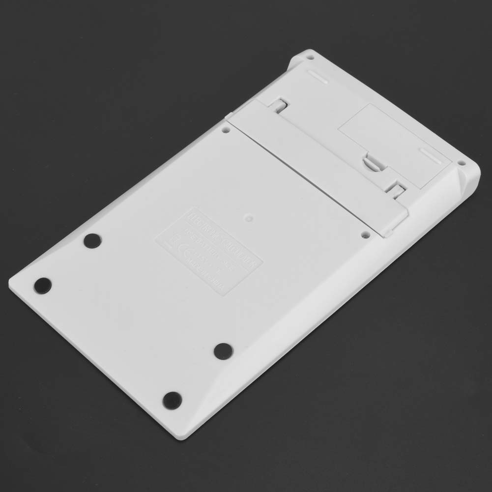 Student Scientific Desktop Solar and Battery Dual Powered White Calculator with Crystal Button