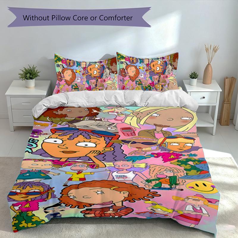 3pcs Hey Arnold Duvet Cover Set, Includes 1 Duvet Cover and 2 Pillowcases,Skin-Friendly&Comfortable Fabric,Suitable Bedding Sets