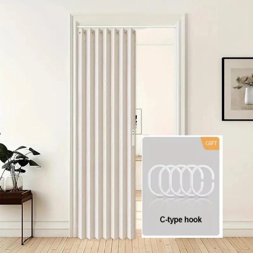Thick Folding Door Curtain Waterproof Closet Curtain Partition Curtain Bath Curtain Bedroom