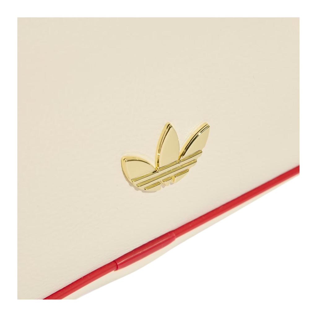 adidas Sac Long de Style Pilote Originals Avec Badge Métallique et Pendentif Cœur Sac à Main Unisexe Blanc Cassé KR1013