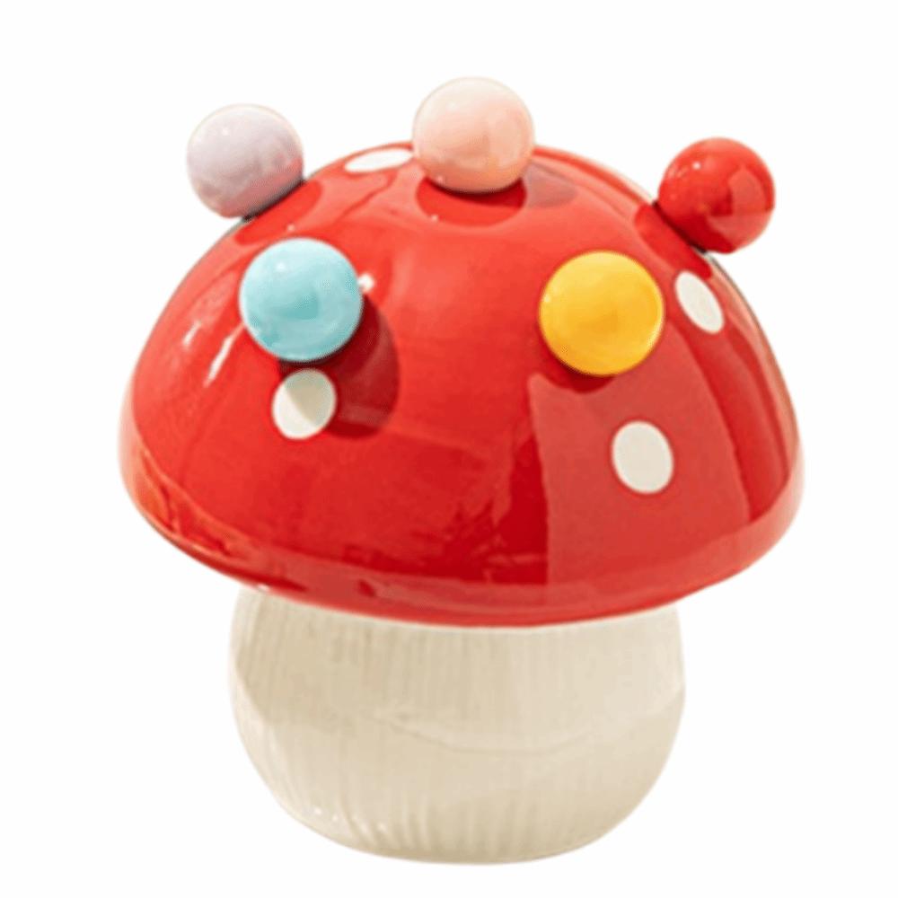 Creative Mushroom Fruit Fork Anti-scald Cute Toothpick with Holder  Household