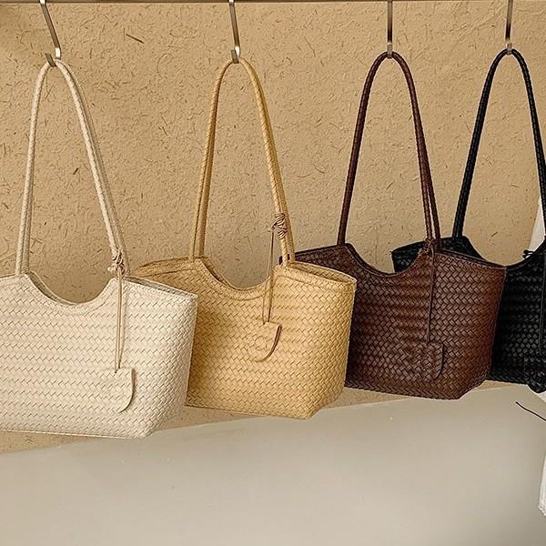 New Shoulder Bag Woven Fashion Versatile Handbag Niche Woven Tote Bag Women'S Vacation Style Large Capacity