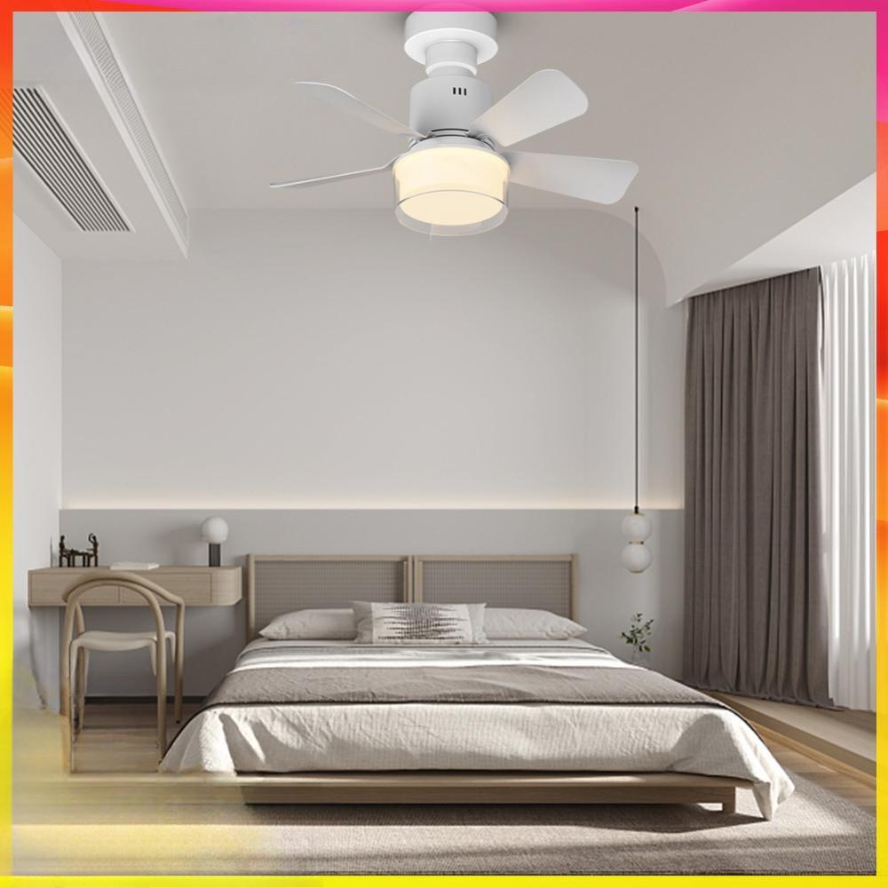 Three Wind Speed Electric Ceiling Fan Light E27 Socket Fan Lamp Living Room Bedroom Dimmable RGB Lighting Ceiling Fan