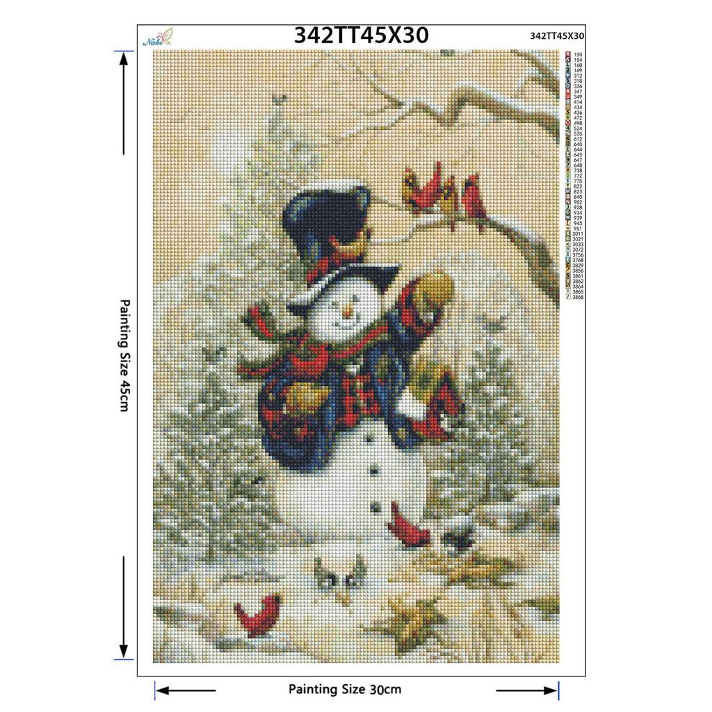 Full Round Drill 5D DIY Diamond Painting "Christmas Snowman"  Embroidery Cross Stitch Home Decor