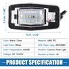 Car 6000K White LED License Plate Light Assembly YL8Z13550AA 2835SMD for Mazda Miata MX-5 1999-2005 ABS Clear Black 1 Pair