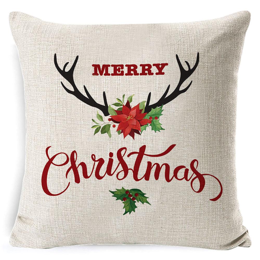 Christmas Pillowcase Gray and White Plaid Office Lumbar Support Home Bedside Cushion Car Neck Cushion