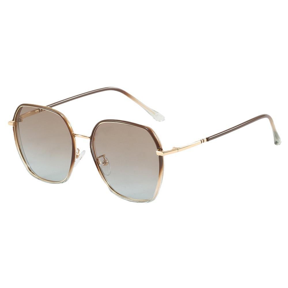Hot-Selling Metal Large Frame Temperament Sunglasses Double Ring Trend Versatile Women'S Sunglasses