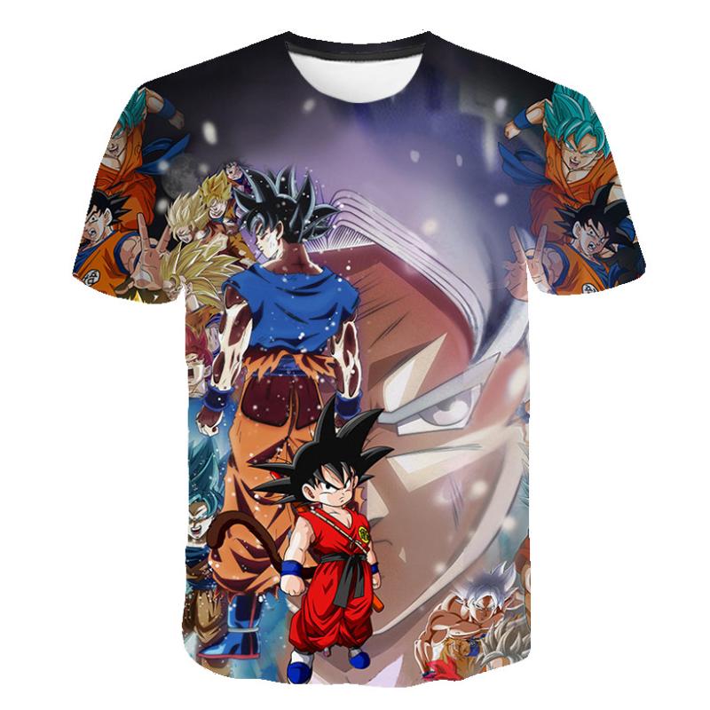Dragon Ball T-shirt adult top T-shirt anime character Son Goku Super Saiyan T-shirt boy children s clothes summer T-shirt S