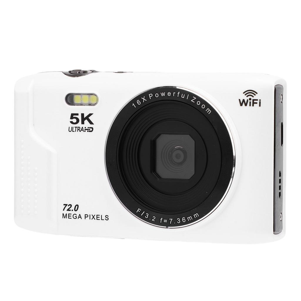 5K Digital Camera 72MP 2.8 Inch   HD Screen 16x Digital Zoom Auto   WiFi Digital Camera with Built in Flash for Travel Photography