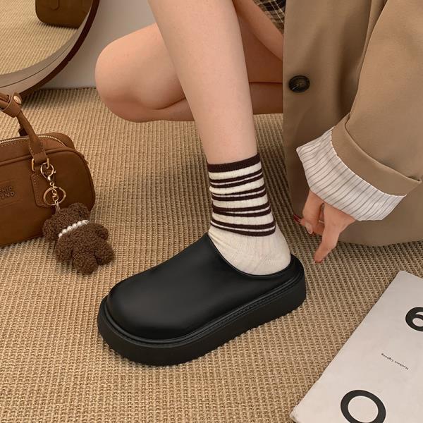 Fashion Cover Toe Beige Heeled Sandals Shoes House Slippers Platform Slides Slipers Women Black 2025 Retro Shoes Woman 2025 Female Slipp
