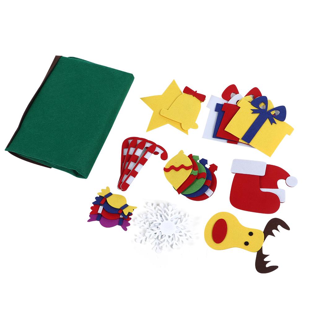 DIY Felt Christmas Tree Set Xmas Decorations Wall Hanging Ornaments Children Gifts Party