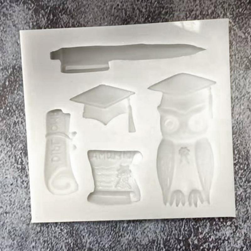 DIY Graduation Themed Silicone Mold Cupcake Topper Fondant Party Cake Decorating Gadgets Candy Chocolate Gumpaste Moulds