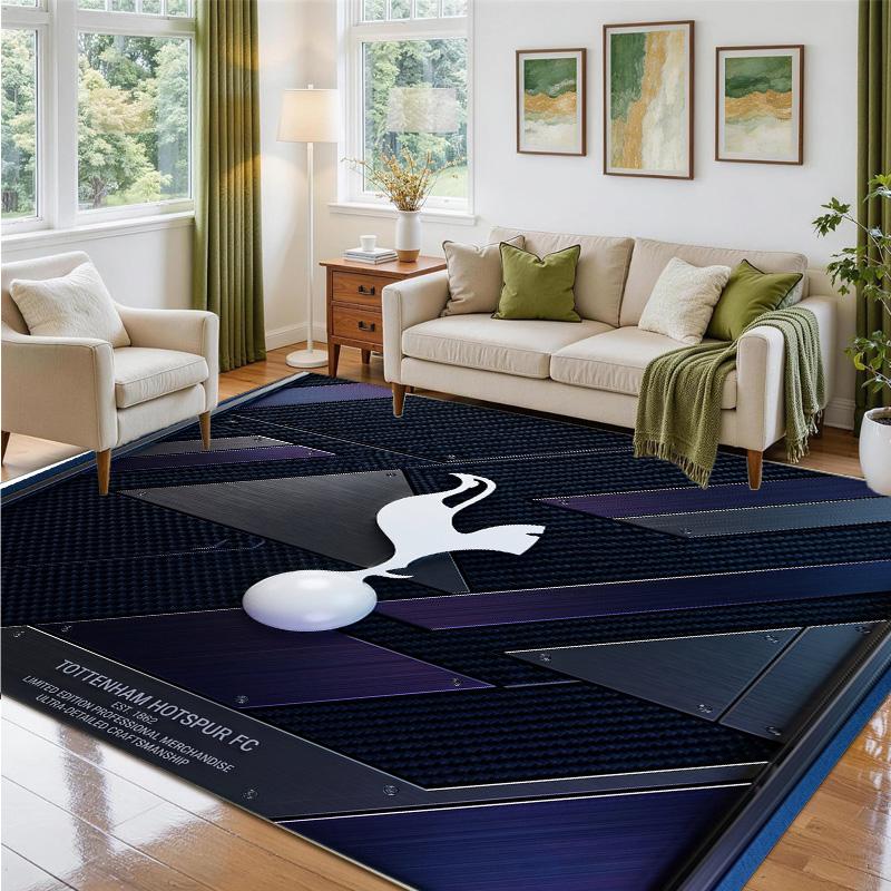 Tottenham Hotspur Design Crystal Velvet Rug Soft Decorative Mat for Bedroom Entrance