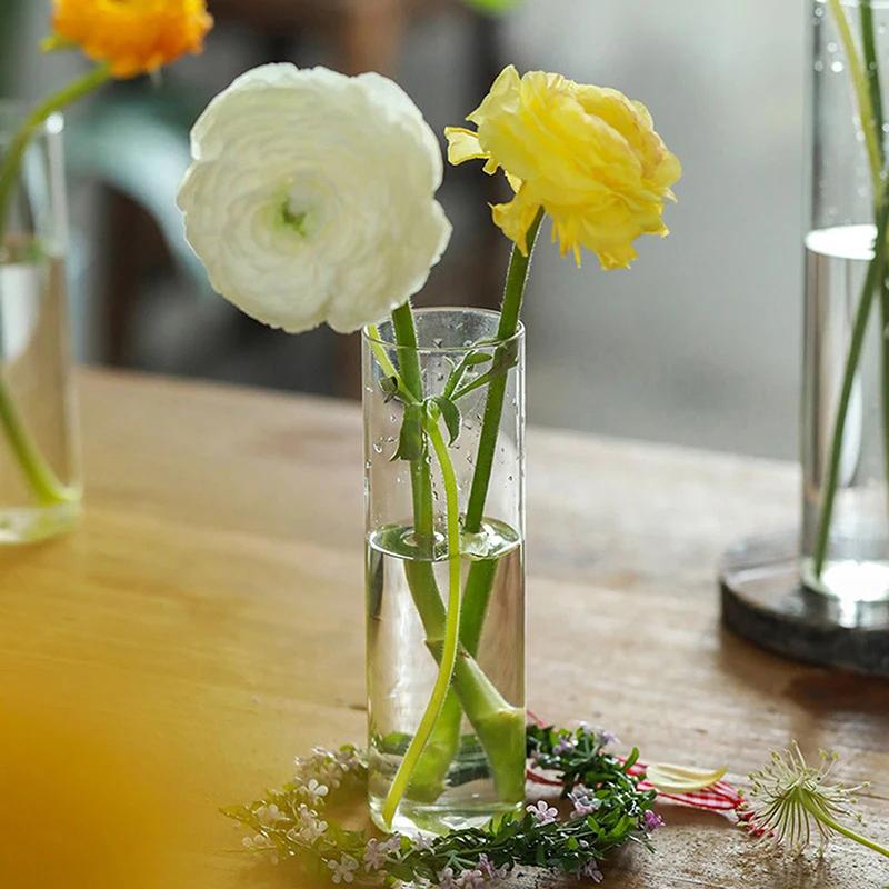 Hydroponics Plants Desktop Glass Planter Vase Glass Vase Transparent Cylinder Flower Vase Bedroom Desktop Home Decoration