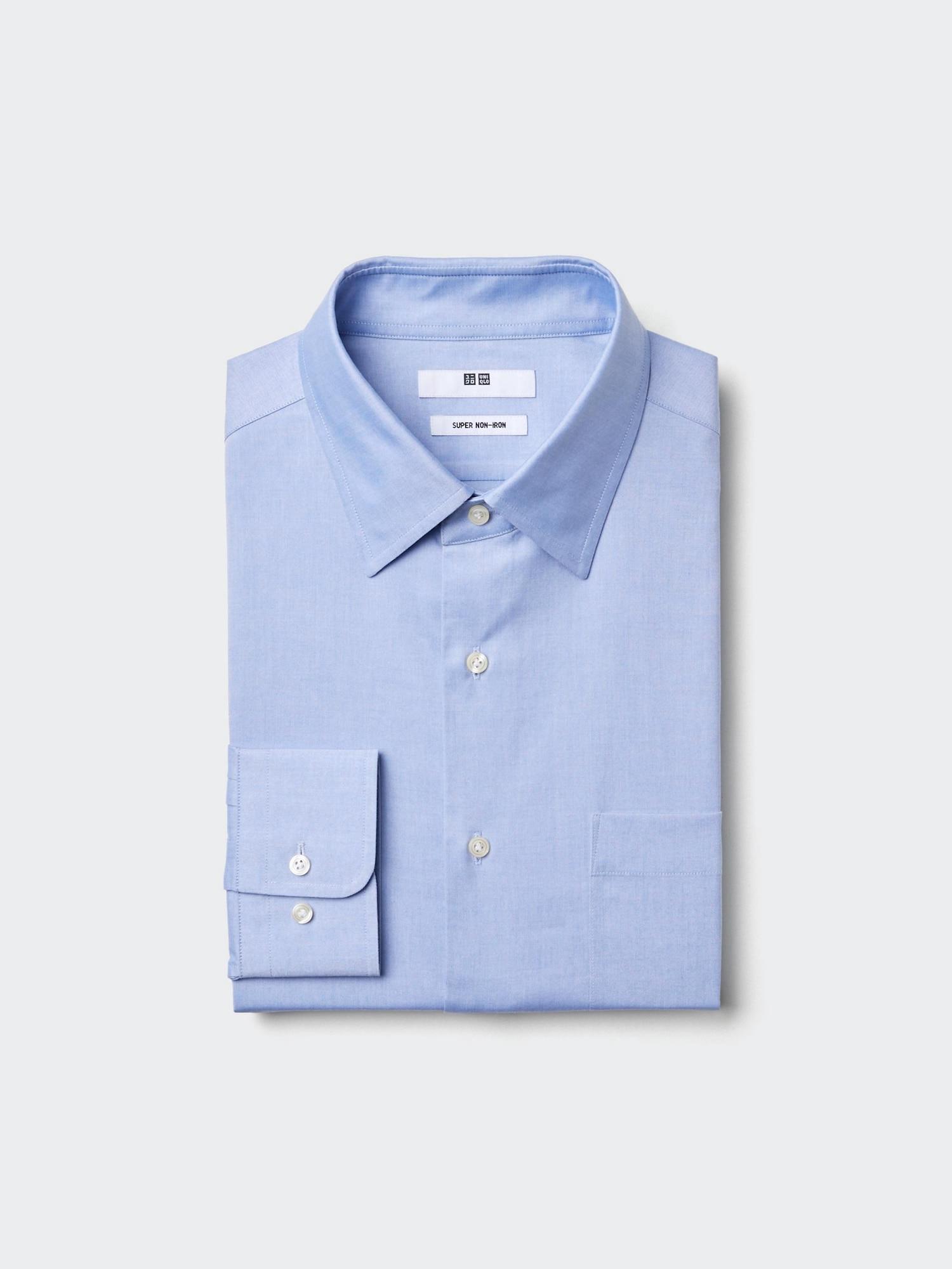 

Рубашка Uniqlo Super Non Iron с длинным рукавом, обычного цвета 60 LIGHT BLUE/MEN 4XL