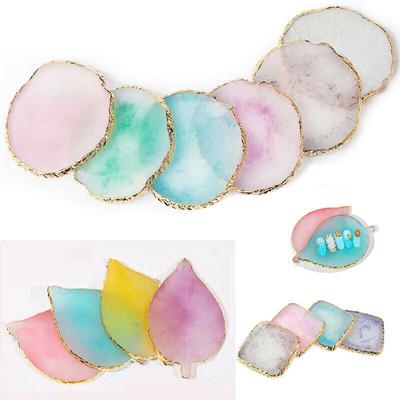 Resin Nail Art Palette Nail Gel Polish Mix Stir Plate Nail Tips Design Display Borad Square Round Heart Star Leaf Shape
