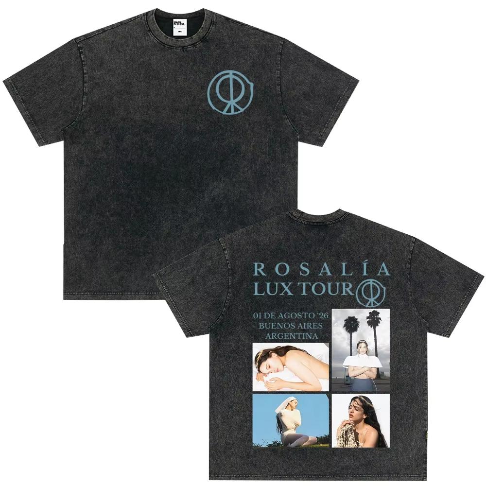 Vintage Gewaschenes Singer Rosala LUX Album Grafik T-Shirt Herren Damen Mode Kleidung T-Shirt Lässig Hiphop Übergroße T-Shirts