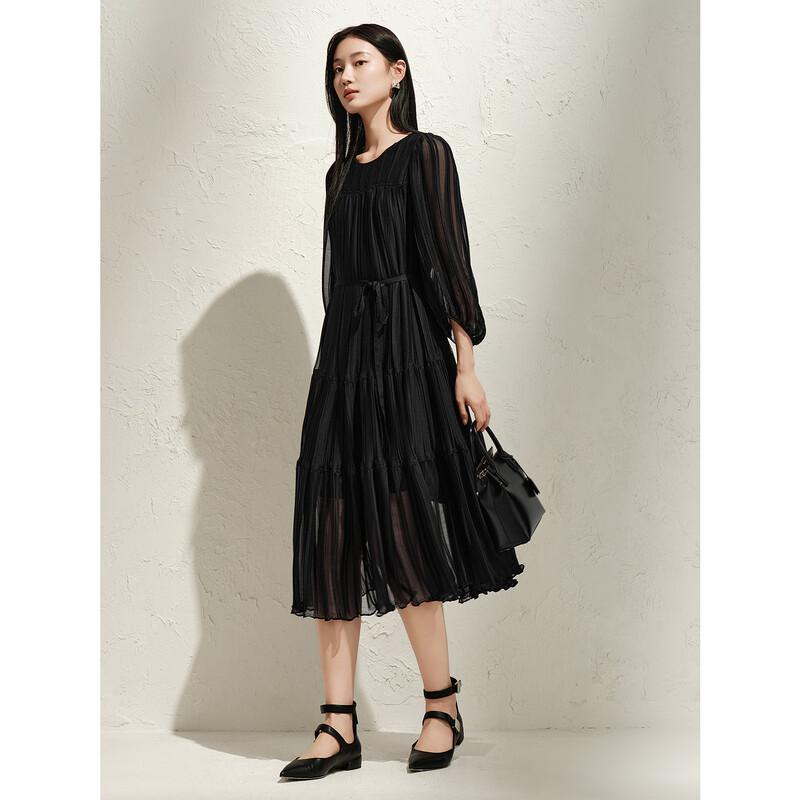 

Jiuzhi Annaco Елегантна плісирована міді сукня з ярусами, що підкреслює талію 2XL