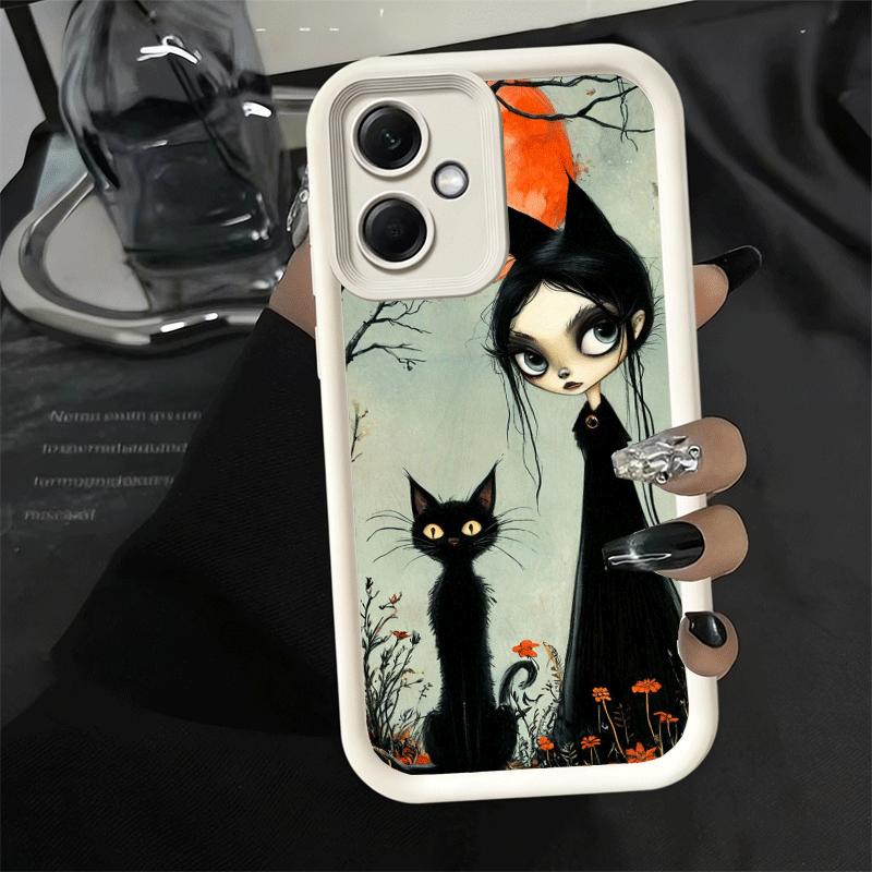 Phone Case for Xiaomi Redmi Note 15 14 13 Pro Plus Black Cat Witch Aesthetics Shell 12S 11 11S 11T 5G 14S Soft Silicone Funda
