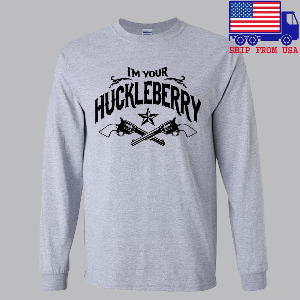 I#039;m Your Huckleberry Guns Tombstone Movie  Grey Size S2XL Unisex T-Shirt L