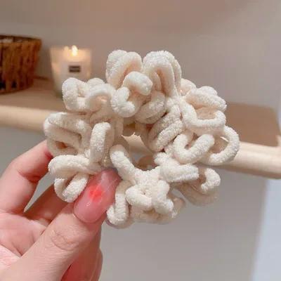 Autumn Winter New Sweet Plush Soft Girls' Women Pompom Hair Ties Elastic Hair Band Ropes Accessories Headwear