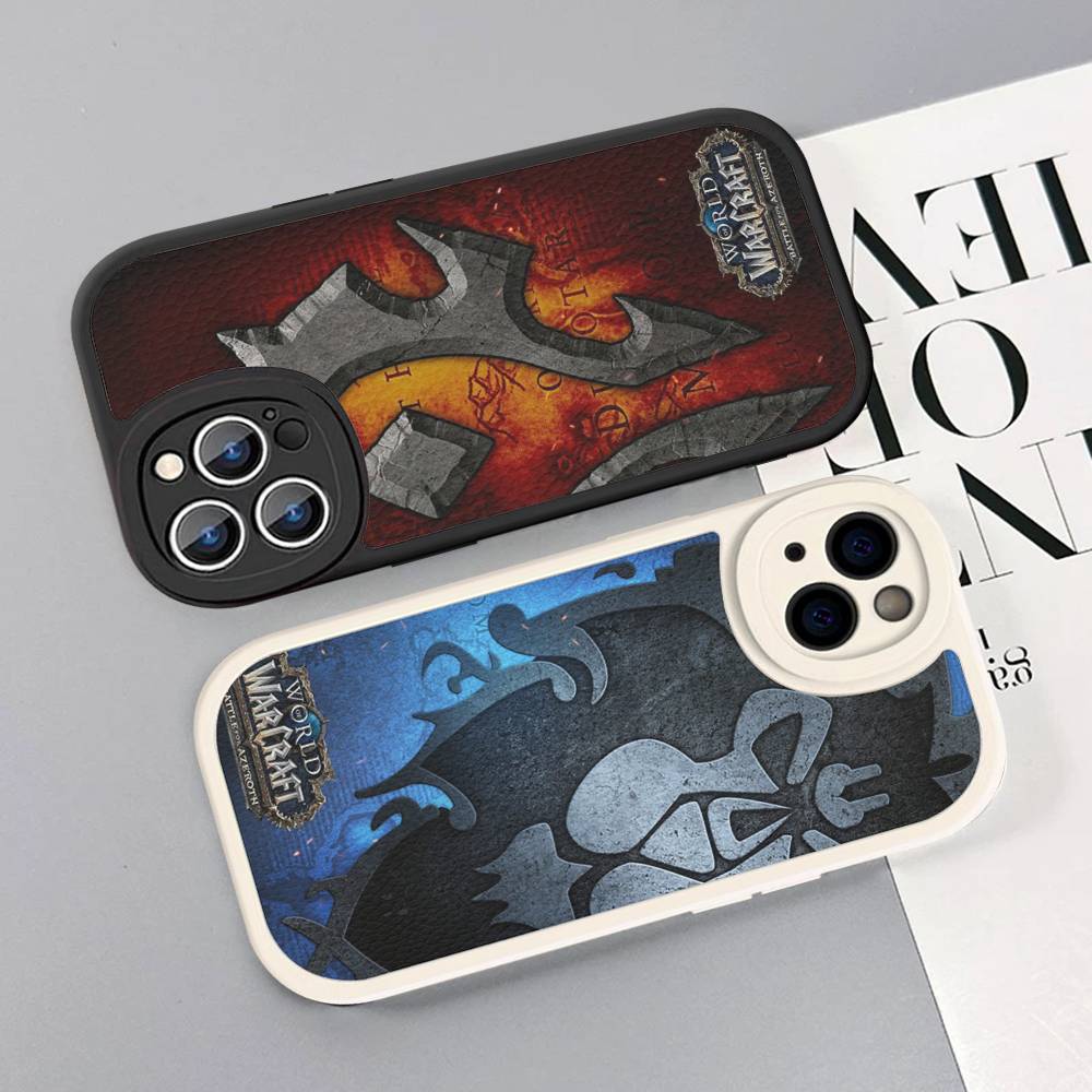 Game World Of Warcraft Leather Phone Case For IPhone 15 14 13 Pro Max 12 11 16 Plus Phone Cover