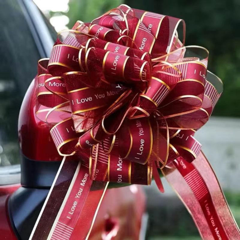 Large Wedding Car Ribbon Decoration Set for Ceremony and Wedding Room