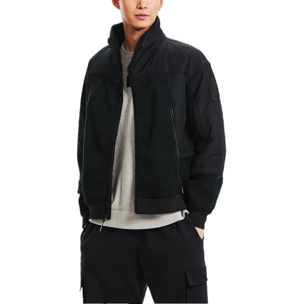 Under Armour Mission Insulated Solid Color Stand Collar Training Fleece Jacket Men Jacket Black 1378841-001