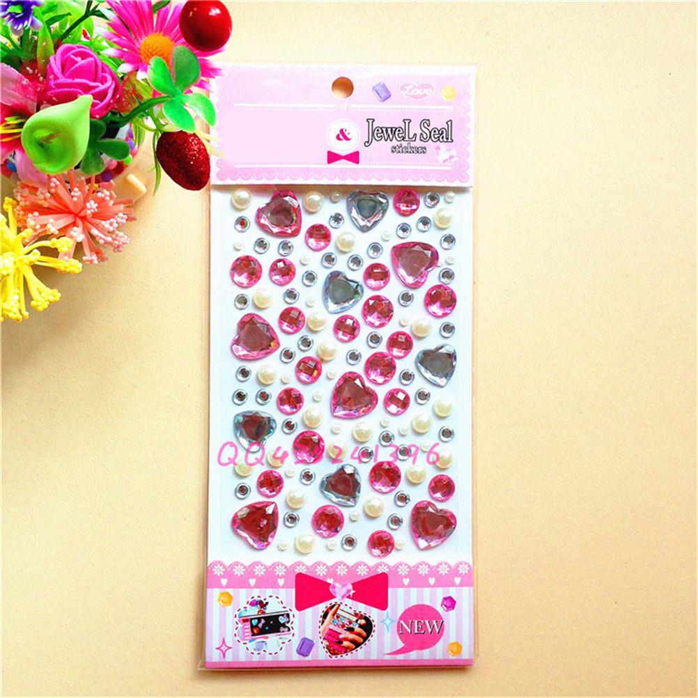 Buy Self Adhesive Glitter Heart Style Jewel Diamond Sticker Strip at